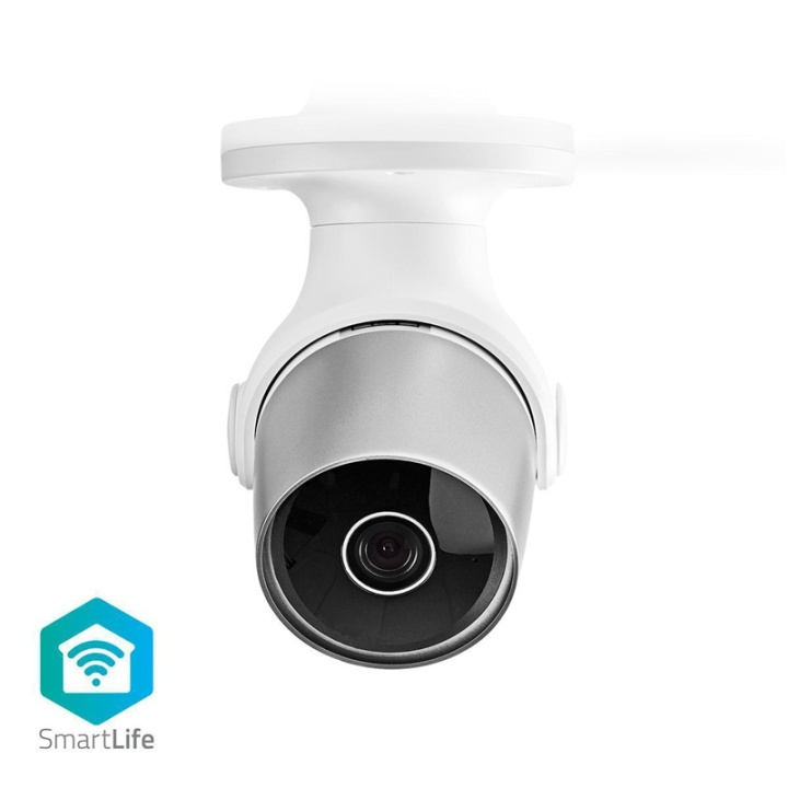 Nedis SmartLife Ulkokamera | Wi-Fi | Full HD 1080p | IP65 | MicroSD (ei sisälly) / Pilvipalvelutallennus (valinnainen) | 12 V DC | Liiketunnistimella | Yökuvaus | Hopea / Valkoinen ryhmässä KOTI, TALOUS JA PUUTARHA / Hälytys ja turvallisuus / Valvontakamerat / Digitaalinen (verkko) / Ulkokamerat @ TP E-commerce Nordic AB (38-77684)