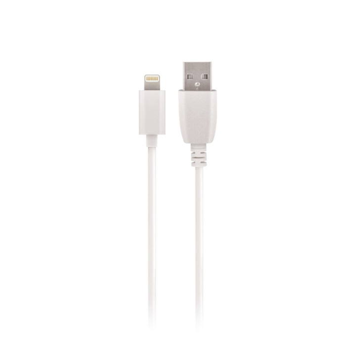 Setty USB A till Lightning-kabel 1 m till iPhone, Vit ryhmässä ÄLYPUHELIMET JA TABLETIT / Laturit & Kaapelit / Kaapelit / Lightning kaapelit @ TP E-commerce Nordic AB (38-79017)