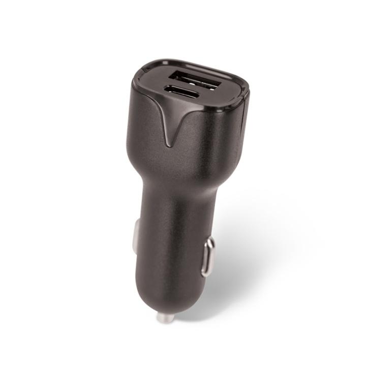 Setty Autolaturi USB ja Type-C pistorasia, 2.4A, musta ryhmässä ÄLYPUHELIMET JA TABLETIT / Laturit & Kaapelit / Autolaturi / Autolaturi USB @ TP E-commerce Nordic AB (38-79042)