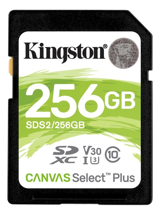 Kingston 256GB SDXC Canvas Select Plus 100R C10 UHS-I U3 V30 ryhmässä KODINELEKTRONIIKKA / Tallennusvälineet / Muistikortit / SD/SDHC/SDXC @ TP E-commerce Nordic AB (38-79232)