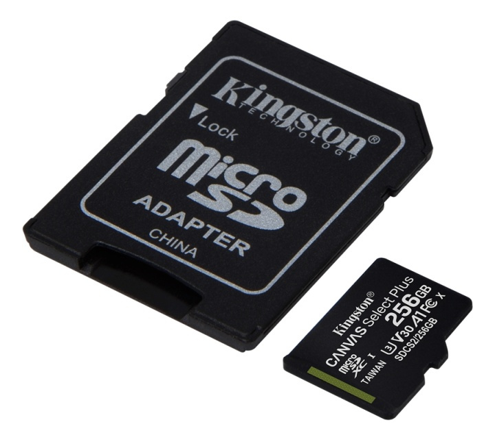 Kingston 256GB micSDXC Canvas Select Plus 100R A1 C10 Card + ADP ryhmässä KODINELEKTRONIIKKA / Tallennusvälineet / Muistikortit / MicroSD/HC/XC @ TP E-commerce Nordic AB (38-79237)