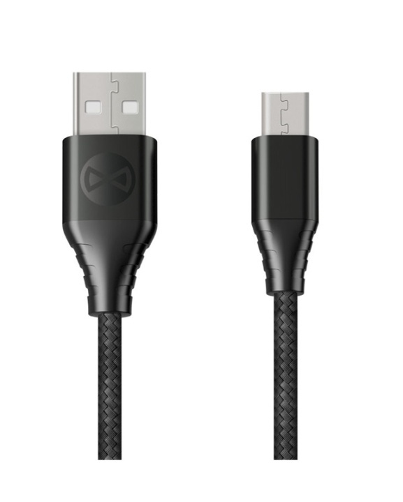 Forever Core - Fast Charge microUSB Synk/laddkabel (3A), 3m ryhmässä ÄLYPUHELIMET JA TABLETIT / Laturit & Kaapelit / Kaapelit / MicroUSB-kaapelit @ TP E-commerce Nordic AB (38-79378)