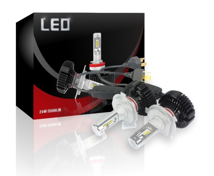 LED-konvertering 7 Plus, H4, 24W/lampa, 5500LM, 2-pack ryhmässä AUTO / Auton valot / Pitkät ja lyhyet LED-valot @ TP E-commerce Nordic AB (38-80143)