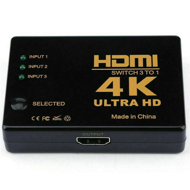 HDMI Switch 3x1 4Kx2K ryhmässä TIETOKOONET & TARVIKKEET / Kaapelit & Sovittimet / Adapterit @ TP E-commerce Nordic AB (38-80523)