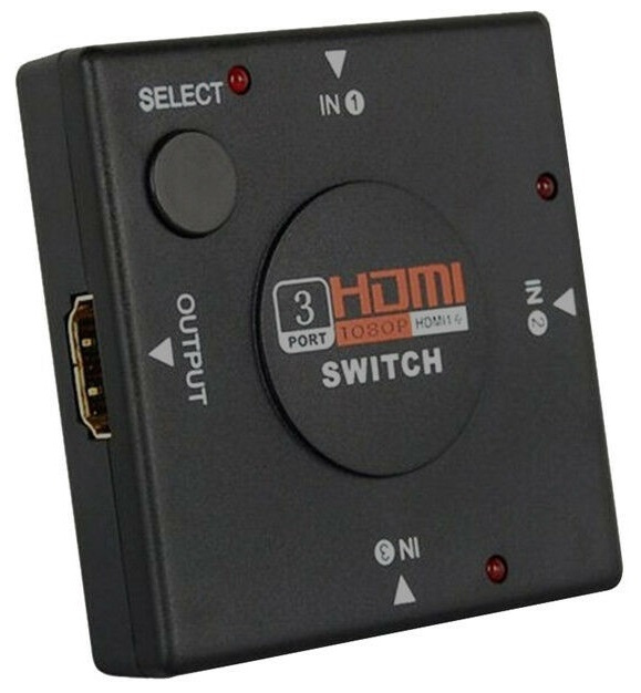 HDMI Switch 3x1 1080p ryhmässä TIETOKOONET & TARVIKKEET / Kaapelit & Sovittimet / Adapterit @ TP E-commerce Nordic AB (38-80525)