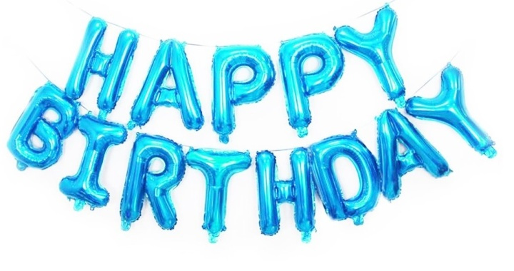 Ilmapallot Happy Birthday, 40cm, Sininen ryhmässä LELUT, TUOTTEET LAPSILLE JA VAUVOILLE / Syö ja juo / Lastenjuhlat ja juhlat @ TP E-commerce Nordic AB (38-80795)