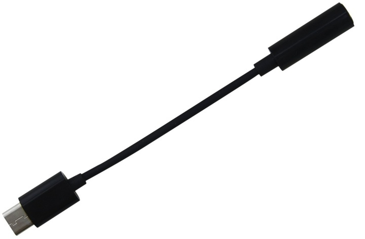 Adapteri USB-C 3,5 mm:lle, Musta ryhmässä ÄLYPUHELIMET JA TABLETIT / Laturit & Kaapelit / Sovittimet @ TP E-commerce Nordic AB (38-80911)