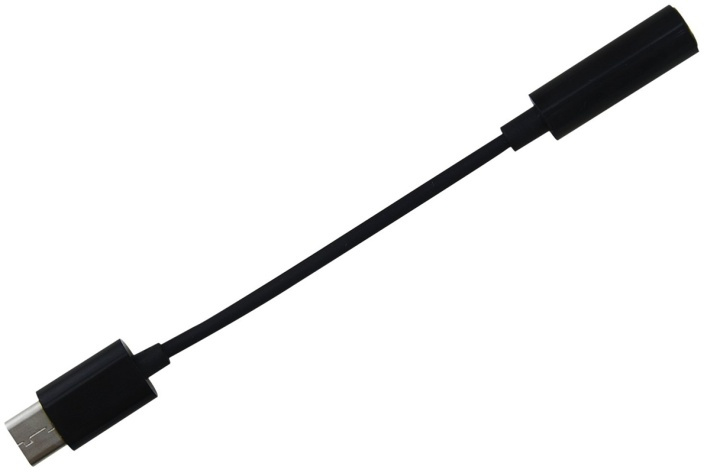 USB-C 3,5 mm:n sovitin, musta ryhmässä ÄLYPUHELIMET JA TABLETIT / Laturit & Kaapelit / Sovittimet @ TP E-commerce Nordic AB (38-80911)