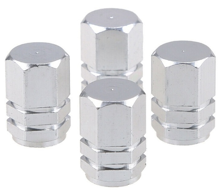 Venttiilin korkit 4-pack, hopea ryhmässä AUTO / antennit & Tarvikkeet / Muut tarvikkeet @ TP E-commerce Nordic AB (38-80963)