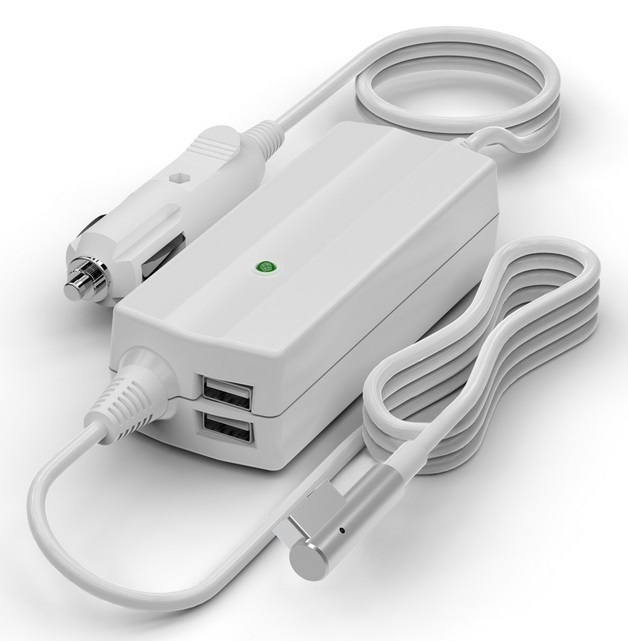 Latauslaite Apple Magsafe 45/60W L-muotoinen, jossa on 2 lisä-USB-porttia. ryhmässä TIETOKOONET & TARVIKKEET / Kannettavat tietokoneet & tarvikkeet / Laturi / Autolaturi @ TP E-commerce Nordic AB (38-81202)