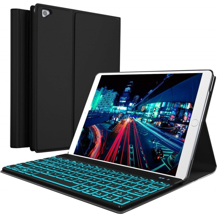 Taustavalaistu näppäimistökotelo iPad mini 4/5:lle, musta ryhmässä ÄLYPUHELIMET JA TABLETIT / Tabletin suojakotelo / Apple iPad @ TP E-commerce Nordic AB (38-81203)