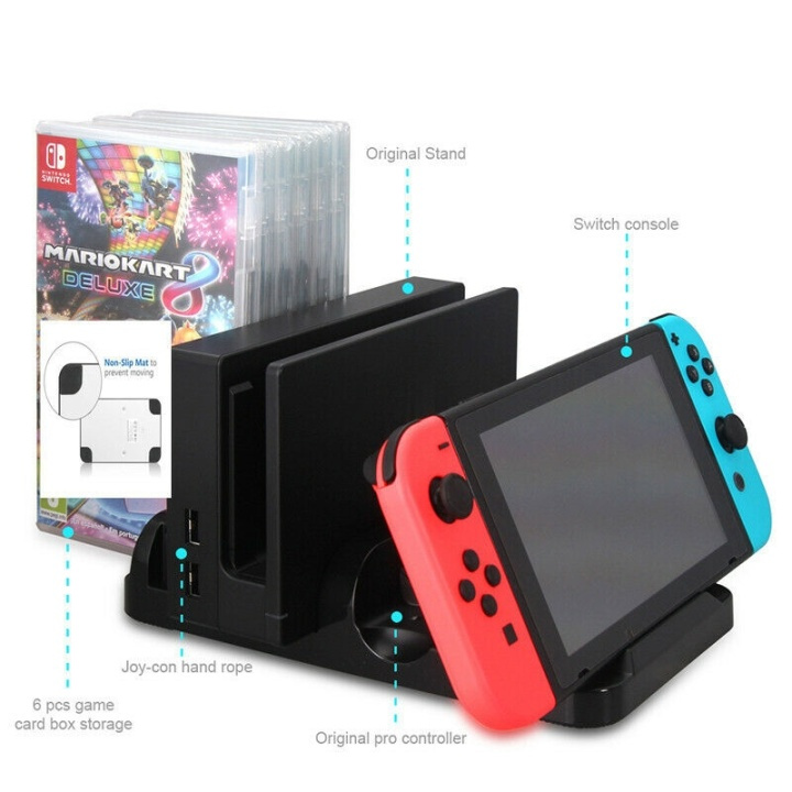 Monikäyttöinen latausteline Switchille ryhmässä KODINELEKTRONIIKKA / Pelikonsolit & Tarvikkeet / Nintendo Switch / Tarvikkeet @ TP E-commerce Nordic AB (38-81216)