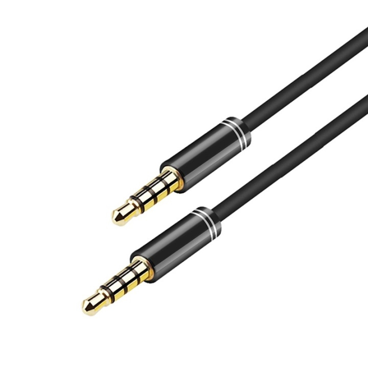 NORDIQZENZ AUX-kaapeli 3,5 mm, 2 m, Musta ryhmässä KODINELEKTRONIIKKA / Kaapelit & Sovittimet / Analoginen ääni / 3.5 mm @ TP E-commerce Nordic AB (38-81364)