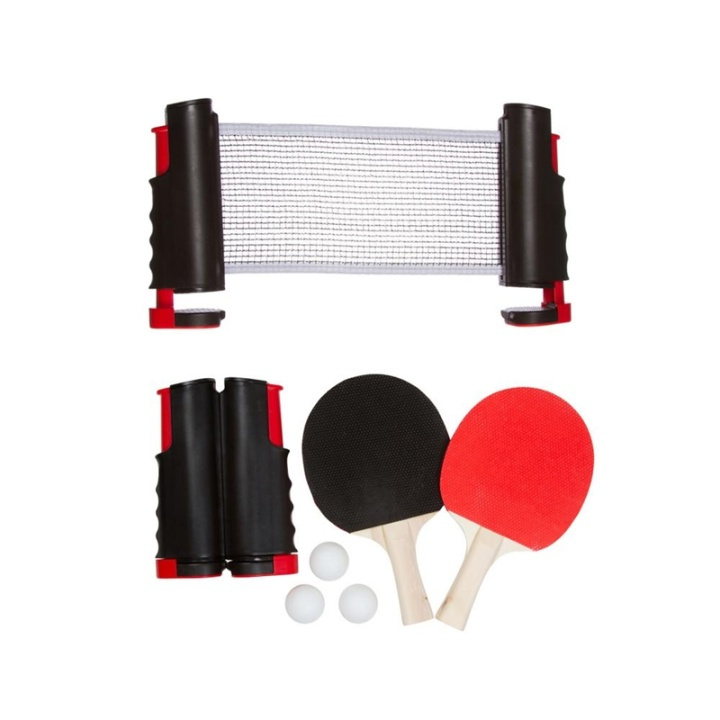 Portabelt pingisset inkl. nät, 3st bollar och 2st racketar ryhmässä LELUT, TUOTTEET LAPSILLE JA VAUVOILLE / Ulkoleut / Urheilu & Pelit @ TP E-commerce Nordic AB (38-81550)