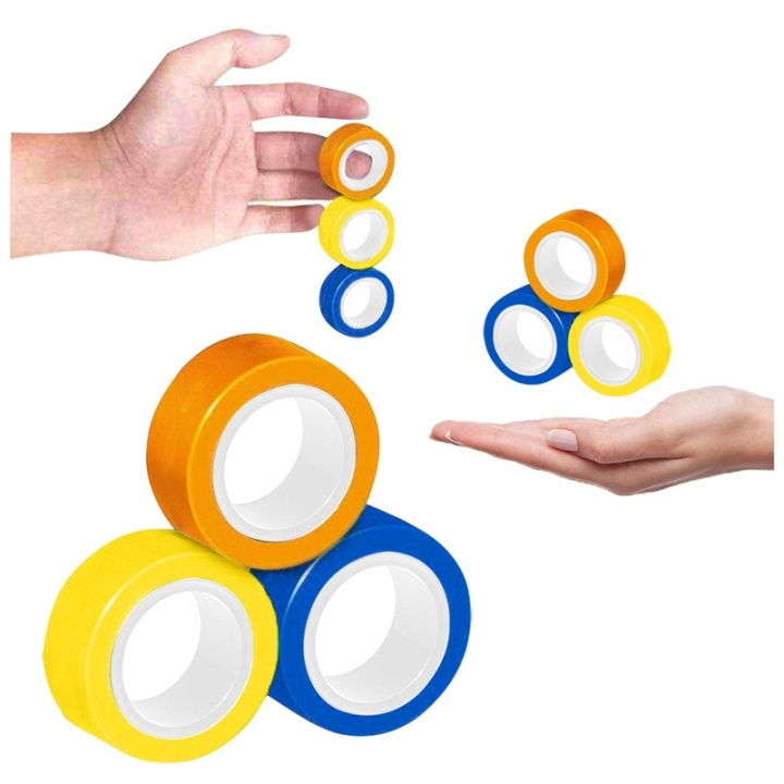 Magneettiset renkaat 3-Pack - Anti-stressi, Sekalainen ryhmässä LELUT, TUOTTEET LAPSILLE JA VAUVOILLE / Leikkikalut, Askartelu &Pelit / Fidget Spinners @ TP E-commerce Nordic AB (38-81767)