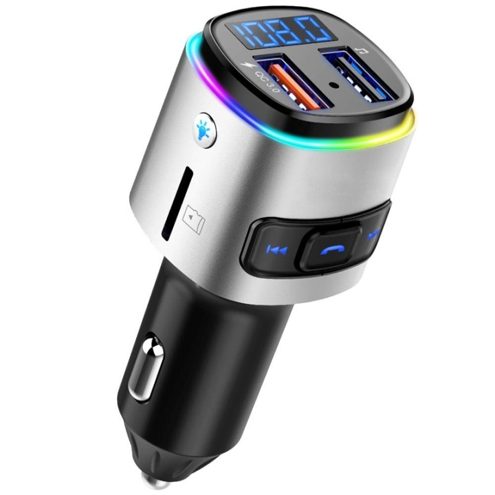 Liten FM-sändare med Bluetooth-handsfree, USB och belysning ryhmässä AUTO / Auton äänijärjestelmä & Multimedia / FM-lähetin @ TP E-commerce Nordic AB (38-81817)