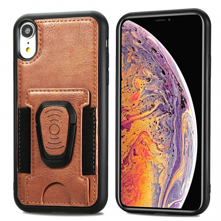 Matkapuhelinkotelo renkaalla iPhone 12 mini:lle, ruskea ryhmässä ÄLYPUHELIMET JA TABLETIT / Puhelimen suojakotelo / Apple / iPhone 12 Mini / Kuoret @ TP E-commerce Nordic AB (38-81981)