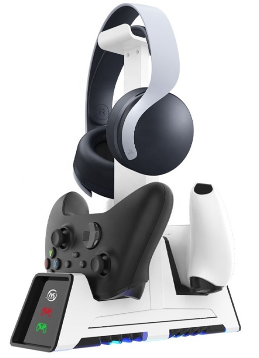Latausteline käsiohjaimille kuulokkeiden pidikkeellä ryhmässä KODINELEKTRONIIKKA / Pelikonsolit & Tarvikkeet / Xbox One / Tarvikkeet @ TP E-commerce Nordic AB (38-82112)