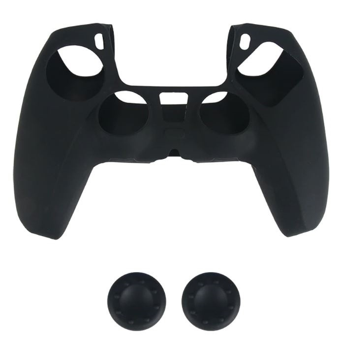 Silikonikahva ja 2 x silikonikorkki PS5-ohjaimelle, musta ryhmässä KODINELEKTRONIIKKA / Pelikonsolit & Tarvikkeet / Sony PlayStation 5 / Tarvikkeet @ TP E-commerce Nordic AB (38-82117)