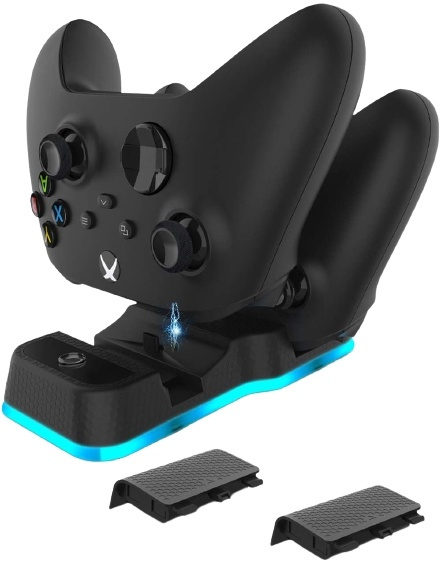 Kaksinkertainen laturi Xbox Series -ohjaimelle, sis. akkuyksikön ryhmässä KODINELEKTRONIIKKA / Pelikonsolit & Tarvikkeet / Xbox Series X / Tarvikkeet @ TP E-commerce Nordic AB (38-82147)