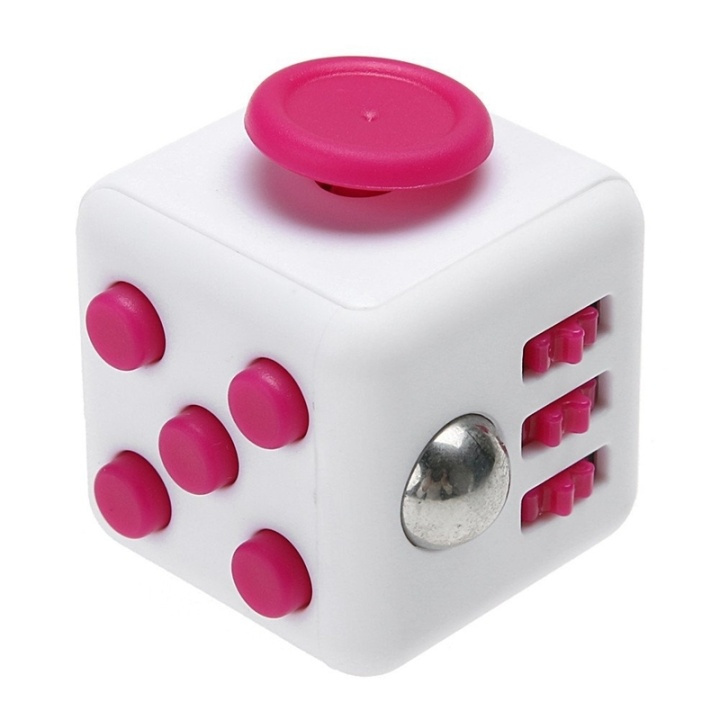 Fidget Cube, valkoinen/vaaleanpunainen ryhmässä LELUT, TUOTTEET LAPSILLE JA VAUVOILLE / Leikkikalut, Askartelu &Pelit / Fidget Spinners @ TP E-commerce Nordic AB (38-82246)