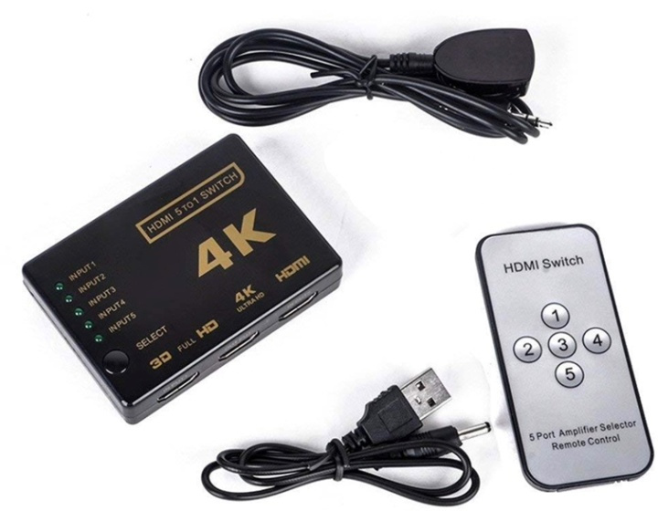 HDMI-kytkin, 5-1 ryhmässä TIETOKOONET & TARVIKKEET / Kaapelit & Sovittimet / Adapterit @ TP E-commerce Nordic AB (38-82384)