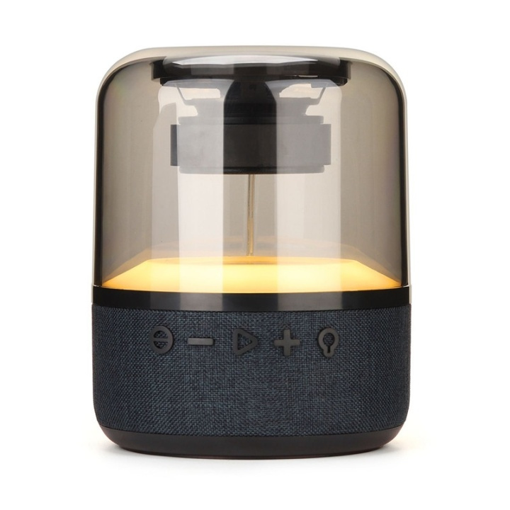 Kaiutin TRANSPARENT SMOKE kangaspaneelilla ja monivärisellä LEDillä varustettuna ryhmässä KODINELEKTRONIIKKA / Ääni & Kuva / Kaiuttimet & Tarvikkeet / Bluetooth-kaiutin / Kannettavat kaiuttimet @ TP E-commerce Nordic AB (38-82459)
