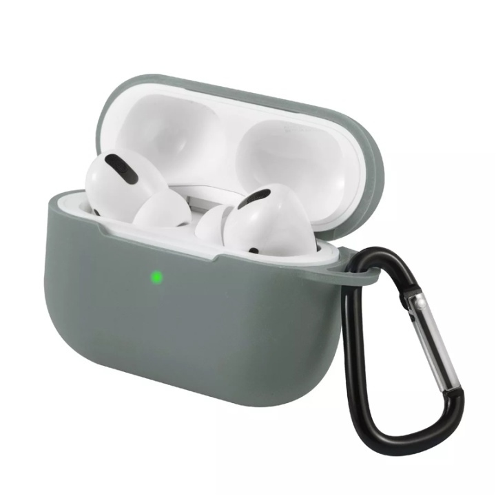 Silikonikuori koukulla Airpods Prolle, harmaa ryhmässä KODINELEKTRONIIKKA / Ääni & Kuva / Kuulokkeet & Tarvikkeet / Tarvikkeet @ TP E-commerce Nordic AB (38-82796)