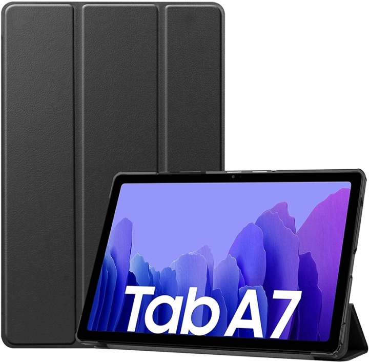 Kolmiosainen kansi jalustatoiminnolla Galaxy Tab A7 10.4 T500/T505:lle, Musta ryhmässä ÄLYPUHELIMET JA TABLETIT / Tabletin suojakotelo / Samsung tablets @ TP E-commerce Nordic AB (38-82846)