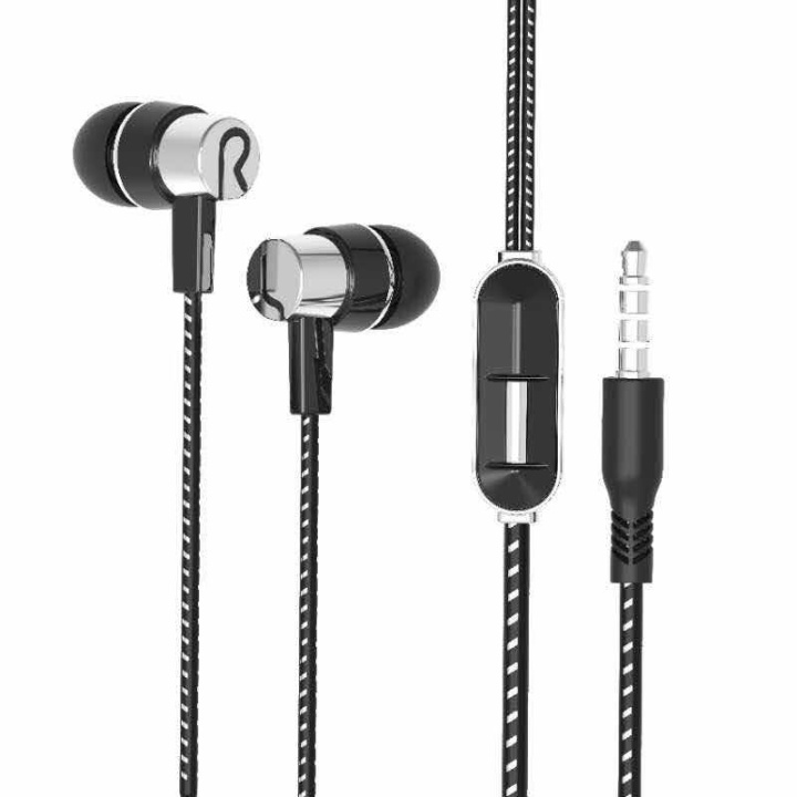 In-ear-kuulokkeet mikrofonilla, Musta/Hopea ryhmässä KODINELEKTRONIIKKA / Ääni & Kuva / Kuulokkeet & Tarvikkeet / Kuulokkeet @ TP E-commerce Nordic AB (38-83000)