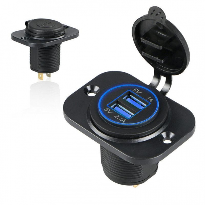 Extra sockets for car, boat, motorhome, 2 in 1 USB-socket splitter ryhmässä AUTO / antennit & Tarvikkeet / 12 voltin tarvikkeet @ TP E-commerce Nordic AB (38-83086)