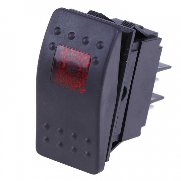 Vedenkestävä kytkin LED-valolla 5-nastainen, punainen ryhmässä AUTO / antennit & Tarvikkeet / 12 voltin tarvikkeet @ TP E-commerce Nordic AB (38-83089)