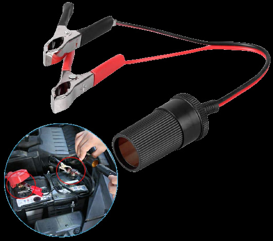 Batteriklämmor till cigarettuttag 40cm, 30A ryhmässä AUTO / antennit & Tarvikkeet / 12 voltin tarvikkeet @ TP E-commerce Nordic AB (38-83276)