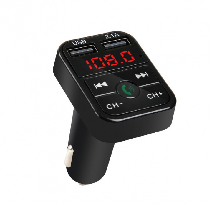 2-in-1 FM-lähetin, jossa on kaksi USB-liitäntää, näyttö ja painikkeet, musta ryhmässä AUTO / Auton äänijärjestelmä & Multimedia / FM-lähetin @ TP E-commerce Nordic AB (38-83313)
