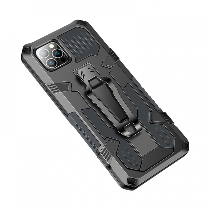Kestävä kotelo jalustalla iPhone 13 Pro Maxille, musta ryhmässä ÄLYPUHELIMET JA TABLETIT / Puhelimen suojakotelo / Apple / iPhone 13 Pro Max / Kuoret @ TP E-commerce Nordic AB (38-83463)