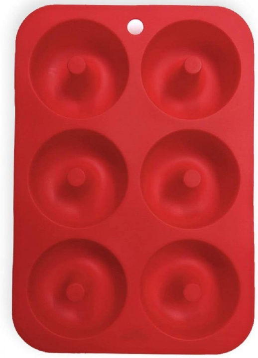 Donut-muotti silikonista, punainen ryhmässä KOTI, TALOUS JA PUUTARHA / Keittiövälineet / Leivontatarvikkeet @ TP E-commerce Nordic AB (38-83528)