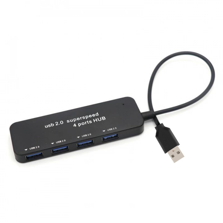 USB Hubi, 4 x USB-A 2.0 ryhmässä TIETOKOONET & TARVIKKEET / Tietokonetarvikkeet / USB-telakat @ TP E-commerce Nordic AB (38-83563)