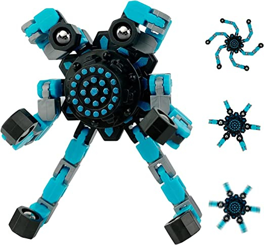 Fidget Spinner som kan förvandlas till en robotleksak (blå) ryhmässä LELUT, TUOTTEET LAPSILLE JA VAUVOILLE / Leikkikalut, Askartelu &Pelit / Fidget Spinners @ TP E-commerce Nordic AB (38-83714)