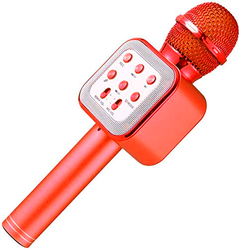 Karaokemikrofoni Bluetoothilla, punainen ryhmässä KODINELEKTRONIIKKA / Ääni & Kuva / Kädessä pidettävät mikrofonit @ TP E-commerce Nordic AB (38-83814)