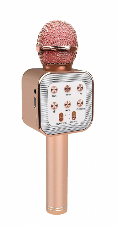 Karaoke-mikrofon med Bluetooth, Rosé-Guld ryhmässä KODINELEKTRONIIKKA / Ääni & Kuva / Kädessä pidettävät mikrofonit @ TP E-commerce Nordic AB (38-83817)