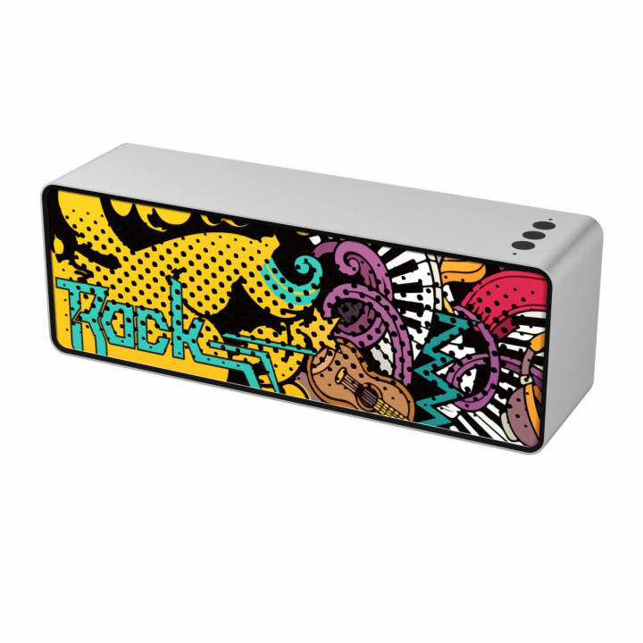 Bluetooth-kaiutin, hopea graffitilla ryhmässä KODINELEKTRONIIKKA / Ääni & Kuva / Kaiuttimet & Tarvikkeet / Bluetooth-kaiutin / Kannettavat kaiuttimet @ TP E-commerce Nordic AB (38-83831)