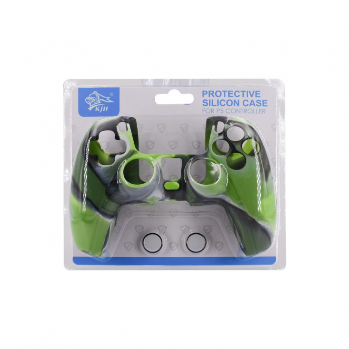 Silikoninen suojus PS5-ohjaimelle, naamiointivihreä ryhmässä KODINELEKTRONIIKKA / Pelikonsolit & Tarvikkeet / Sony PlayStation 5 / Tarvikkeet @ TP E-commerce Nordic AB (38-83997)