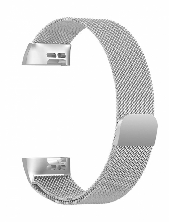 Fitbit Charge 3/4 metalliranneke L, hopea ryhmässä URHEILU, VAPAA-AIKA JA HARRASTUS / Urheilu- ja sykekellot / Tarvikkeet @ TP E-commerce Nordic AB (38-84210)