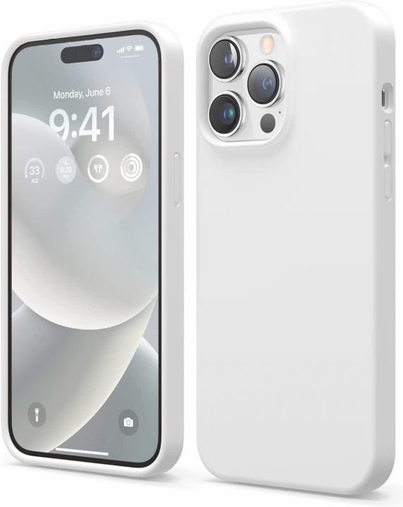 Silikonikotelo iPhone 15:lle, valkoinen ryhmässä ÄLYPUHELIMET JA TABLETIT / Puhelimen suojakotelo / Apple / iPhone 15 @ TP E-commerce Nordic AB (38-84307)
