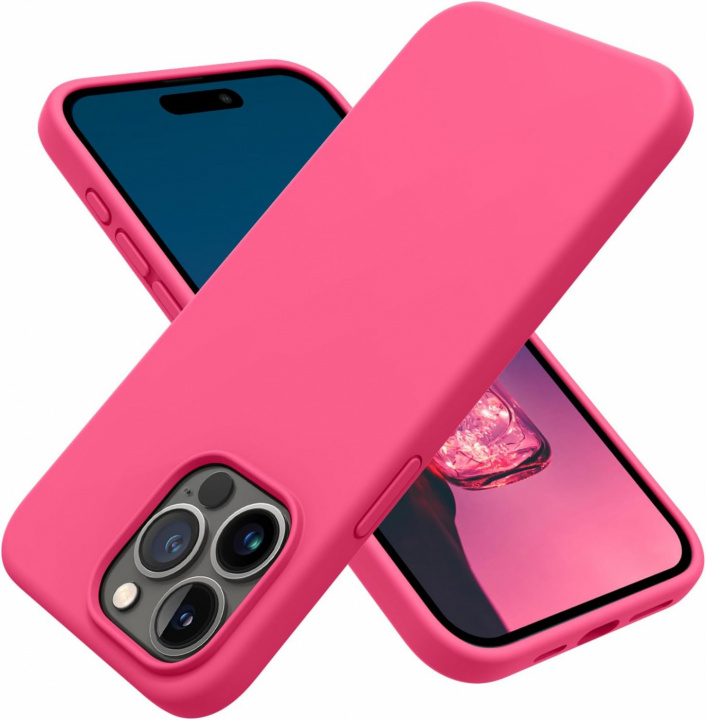 Silikonikotelo iPhone 15 Pro -puhelimelle, vadelma-vaaleanpunainen ryhmässä ÄLYPUHELIMET JA TABLETIT / Puhelimen suojakotelo / Apple / iPhone 15 @ TP E-commerce Nordic AB (38-84330)