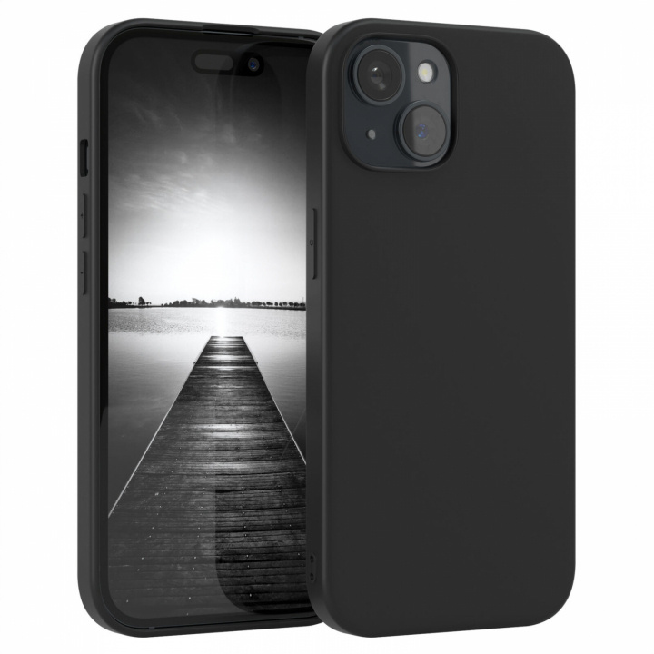 Silikonikotelo iPhone 15 Pro Maxille, musta ryhmässä ÄLYPUHELIMET JA TABLETIT / Puhelimen suojakotelo / Apple / iPhone 15 @ TP E-commerce Nordic AB (38-84332)