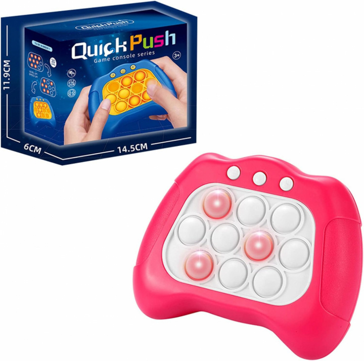 Quick Push Pop it -lelu, vaaleanpunainen ryhmässä LELUT, TUOTTEET LAPSILLE JA VAUVOILLE / Leikkikalut, Askartelu &Pelit / Fidget Spinners @ TP E-commerce Nordic AB (38-84347)