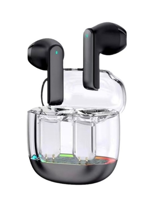 True Wireless Bluetooth headset med transparent LED-case ryhmässä KODINELEKTRONIIKKA / Ääni & Kuva / Kuulokkeet & Tarvikkeet / Kuulokkeet @ TP E-commerce Nordic AB (38-84355)