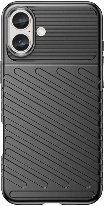 TPU matkapuhelimen kotelo iPhone 16, musta ryhmässä ÄLYPUHELIMET JA TABLETIT / Puhelimen suojakotelo / Apple / iPhone 16 @ TP E-commerce Nordic AB (38-84434)