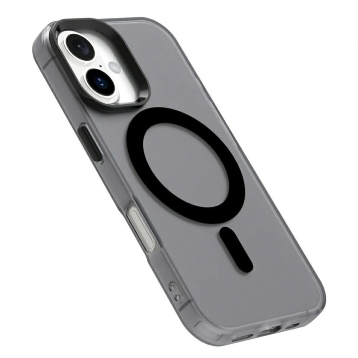 Puoliksi läpinäkyvä kotelo, jossa MagSafe iPhone 16 Pro:lle, musta ryhmässä ÄLYPUHELIMET JA TABLETIT / Puhelimen suojakotelo / Apple / iPhone 16 @ TP E-commerce Nordic AB (38-84440)